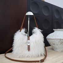 2025 Fall Faux Fur Tote Crossbody Bag Women Y2K Sweet Underarm Shoulder White black