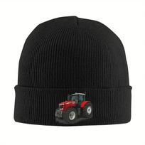 2026 Custom MF Tractor Tractors Skullies Beanies Caps For Men Women Unisex Cool Winter Warm Knit Hat Adult  Bonnet Hats One Size black