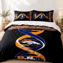 Denver Broncos Custom Name 3pc set Perfect for bedroom use Comfortable bedding set includes a duvet cover and two pillowcases Ideal birthday or Christ 135cmx200cm white