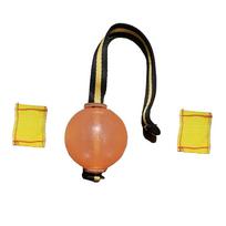 Dog Training Magnetic Ball Orange/Blue Soft Ball with Rope 3 B brown