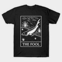 The Fool Fish Tarot‑Card Esoteric‑Linework Vintage‑Art Unisex Cotton T‑Shirt S gray
