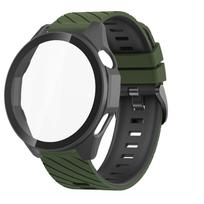 2IN 1 Dėklas+dirželis Huawei Watch GT6pro GT5pro 46mm laikrodžiui Apsauginiai laikrodžio priedai Huawei Watch GT6 GT5 46mm Huawei GT5 GT6 46mm black