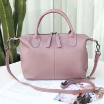 Boston European & American Genuine Leather Women's Tote Handbag 27cm Length, 13cm Base Width, 23cm Height levandų violetinė spalva
