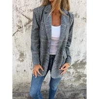 Elegantiškas laisvalaikio moteriškas švarkelis-cardigan, paltas, vintažinis atlapotas viršutinis drabužis, madingas pavasariui, rudeniui, tarpvalstybinė Europa, Amerika 3XL