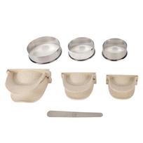 Plastic Stainless Steel Dumpling Maker Kit Blue Pink Beige Silver Manual Dumpling Press Mold Set 3 Sizes Molds smėlis