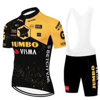 Summer Men's and Women's Tour de France Cycling Suit Strap Short Sleeve Team Edition Cycling Suit Outdoor Short Sleeve M yellow