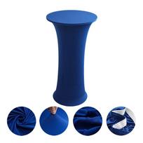Vienos spalvos tampri staltiesė vestuvėms ir banketams - Kokteilių ir baro stalviršio uždangalas 80cm Round/Height 110cm mėlyna