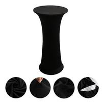 Vienos spalvos tampri staltiesė vestuvėms ir banketams - Kokteilių ir baro stalviršio uždangalas 80cm Round/Height 110cm juoda