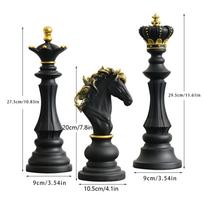 Chess Piece Statues, Ornaments, Handicrafts, International Pieces, Resin juoda