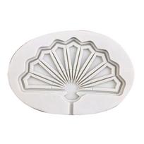 for Creative Folding Fan Shape Fondant Cake Silicone Mold Pastry Chocolate Mould Candy Ice Cube Mold DIY Baking Tool white