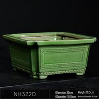 Keraminis kvadratinis bonsai vazonas - Didelis, aukšto kampo, kūrybingas kinų stiliaus, žaliems augalams ir orchidėjoms Ceramic