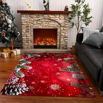 Luxury Gold Christmas Area Rug Happy New Year Santa Claus Large Rectangle Carpet for Living Room Dining Sofa Floor Decoration 50cm x 80cm gray