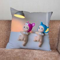 Cute Sonny A-Angel Pillow Case For Home Bedroom Car Office Decoration Living Room Sofa Cushion Cover Suitable 16x16Inch gray