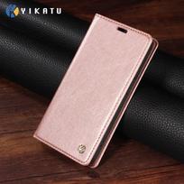 Verslo odinis dėklas Sony Xperia 1 5 10 III IV V VI, atverčiamas piniginė su kortelių laikikliu, telefono dėklas Sony Xperia 1 IV rožinio aukso spalvos