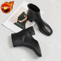 Moteriški ankle boots Smėlio spalvos botai Elegantiški moteriški trumpi batai Žiema 2024 Su akcija Naujiena Didelio dydžio Šilti batai Pavasaris Karšta 40 black