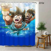 Dragon Ball Z Nappa ir Vegeta Saiyanų Invazijos Scena 2D Spaudinio Vandeniui Atspari Dušo Užuolaida, Ryškus Skaidrus Mėlynas Dangaus Fonas su Det 1pc-90x180