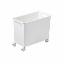 Stalo dugno knygų laikiklis su ratukais Lengvai judinamas Mobilus organizatoriaus blokas White Narrow with Lid