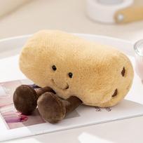 Duona Maisto Serijos Pliušinis Žaislas su Laiminga Išraiška Bagetė Kruasanas Dešrelės Keptas Bandelis Duonos Pliušinė Lėlė Namų Dekoravimas see choose option beige