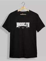 Black Brooklyn Print T-shirt XS gray