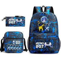 Astro Bot Vaikų mokyklinė kuprinė, Kosminis robotas Pradinės mokyklos mokinys Žvaigždėtas dangus Kuprinė Laisvalaikio krepšys 17 inch backpack