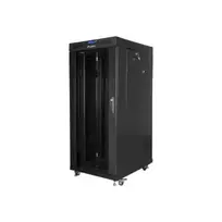 Lanberg | Rack cabinet 19" free-standing 27U/800x1000 (flat pack) with glass door, LCD | FF01-8027-12BL | Black