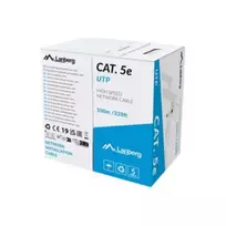 Lanberg | LAN Cable CAT.5E UTP 100M Solid CU Grey Fluke Passed | LCU5-12CU-0100-S