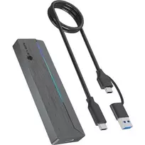 Raidsonic Icy Box M.2 SATA/NVMe SSD Enclosure with USB 3.2 Gen 2 Type-C and RGB light | Warranty IB-1826MCL-CU31 month(s)