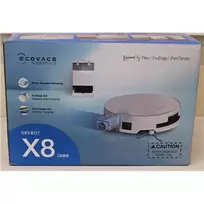 SALE OUT. Ecovacs DEEBOT X8 OMNI Vacuum cleaner, Robot, Wet&Dry, 18000Pa, TruEdge 2.0, AIVI 3D 3.0, YIKO-GPT, White+Auto-empty station | Ecovacs Robotic Vacuum Cleaner | DEEBOT X8 OMNI | Wet&Dry | Lithium-Ion | 5200 mAh | Dust capacity 0.22 L | 18000 Pa | White | USED, MISSING INNER PACKAGE, SCRATCHED, DIRTY | 24 month(s)