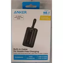 SALE OUT. Power Bank with Built-In USB-C Cable | A1688H11 | 10000 mAh | Black | DAMAGED PACKAGING
