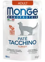 Monge Monoprotein Adult begrūdis konservuotas pašaras katėms su kalakutiena 85g