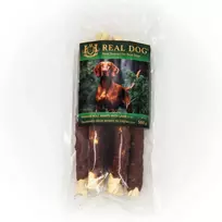 Real Dog SNACKS Žaliaminės odos ritinys su ėriena 25cm 500g