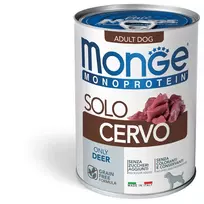 Monge Monoproteico Solo - Wet Dog Pate 100% Deer 400g (pak24)