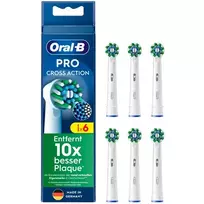 Oral-B Pro Cross Action Replaceable Toothbrush Heads, 6-pack, White