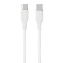 Silikoninis kabelis USB Type-C - Type-C, 100W (baltas, 3m)