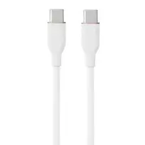 Silikoninis kabelis USB Type-C - Type-C, 60W (baltas, 3m)