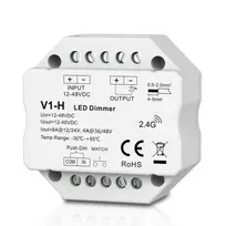 V1-H nuolatinės įtampos valdiklis 12-48V, 1x 8A, Push-Dimm