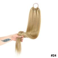 Sintetiniai plaukų priauginimai su arklio uodega su gumine juostele ilgas Yaki tiesus netikras arklio uodegas netikras plaukas moterims 18inch beige