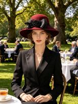 Prancūziško Hepburn stiliaus moteriška skrybėlė rudens ir žiemos šilko lino vilnos marlės dubenio skrybėlė vestuvių puotos elegantiška lengvo prabangos cilindras one size fits all brown