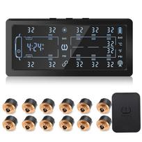 8 /10 Ratų TPMS Padangų Slėgio Stebėjimo Sistema Su Išoriniais Davikliais Automobilio Sunkvežimio Padangų Slėgio Stebėjimo Temperatūros Signalizacijos Sistema 12 External Sensors
