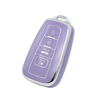 4 Buttons for Toyota Camry CHR Corolla RAV4 Avalon Land Cruiser Prado Prius 2017 - 2022 Soft TPU Car Key Case Cover Fob Keychain gray