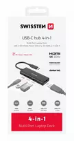 Swissten 4in1 USB-C Hub Multi-port laptop docking station 100W / HDMI 4K / 2x USB-A