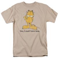 Garfield Taip, man visiškai nerūpi Marškinėliai Vyriški Licencijuoti Jim Davis Komiksų Marškinėliai Smėlio spalvos M beige