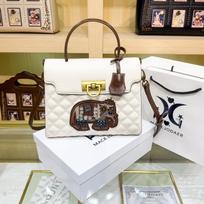 Luxurious Embroidered Elephant Tote Bag - 2026 Fashion, Large Capacity Handbag for Women white