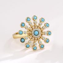 Butterfly Dragonfly Rhinestone Rotating Anxiety Ring For Women Ctue Animal Flower Stress Relief Spinning Ring Jewelry Anillo resizable beige