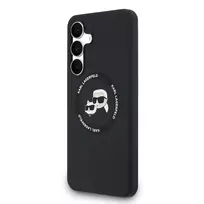 Karl Lagerfeld Liquid Silicone K&CH Heads MagSafe Case for Samsung Galaxy S25 FE / Black