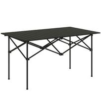 Folding Camping Table with Roll-Up Top and Bag Portable Picnic Table for Camping 95x55x50cm Black 95 x 55 x 50 cm