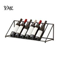 Compact Wine Display for Cabinet Liquor Bottle Shelf, Tilted Iron Art Rack, Modern Holder Stand Style Holder, Home Bar Kitchen And Tabletop XL juoda
