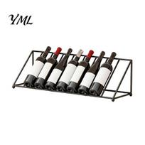 Compact Wine Display for Cabinet Liquor Bottle Shelf, Tilted Iron Art Rack, Modern Holder Stand Style Holder, Home Bar Kitchen And Tabletop XXL juoda