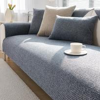 Vienos spalvos lininė sofos užvalkalas Modernus paprastas keturių sezonų universalus neslystantis drobės svetainės sofos pagalvėlė atlošas porankis 45x45 pillowcase1pc tamsiai pilka spalva