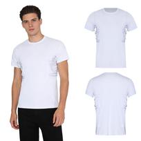 Men Conceal Carry Shirt Round Neck Short Sleeve Stretchy T-Shirt for Outdoor Camping Hiking Daily Comfort Wear XXL beige